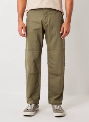 Pantalon droit tissage popeline taille normale vert IRON AND RESIN homme