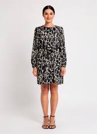 Robe courte manches longues manches longues noir LA FEE MARABOUTEE femme