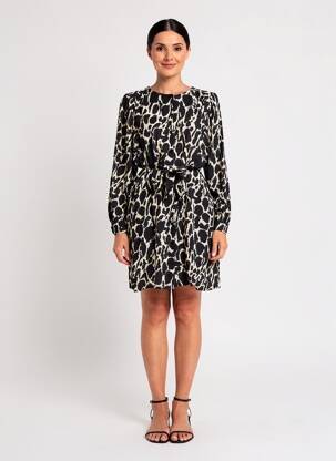 Robe courte manches longues manches longues noir LA FEE MARABOUTEE femme