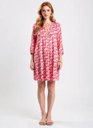 Robe courte coupe fluide manches 3/4 rouge BETTY BARCLAY femme