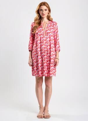 Robe courte coupe fluide manches 3/4 rouge BETTY BARCLAY femme