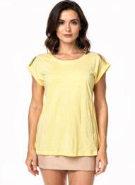 T-shirt stretch manches courtes jaune GARCIA femme