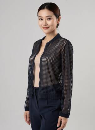Veste casual fermeture zippée sur le devant bleu BETTY BARCLAY femme