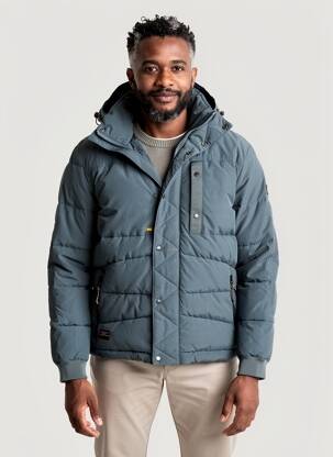 Doudoune poches a capuche bleu CAMEL ACTIVE homme