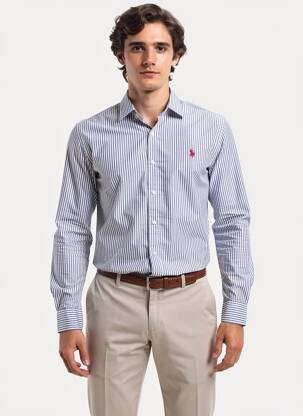 Chemise manches longues coupe cintrée bleu U.S. POLO ASSN homme