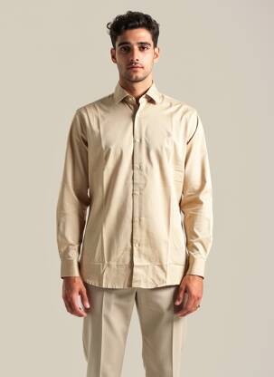 Chemise manches longues coupe cintrée beige U.S. POLO ASSN homme