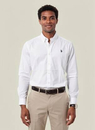 Chemise manches longues coupe cintrée blanc U.S. POLO ASSN homme