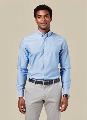 Chemise manches longues coupe cintrée bleu U.S. POLO ASSN homme