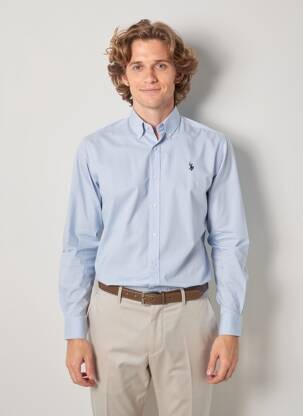 Chemise manches longues coupe cintrée bleu U.S. POLO ASSN homme