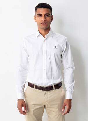 Chemise manches longues coupe cintrée blanc U.S. POLO ASSN homme