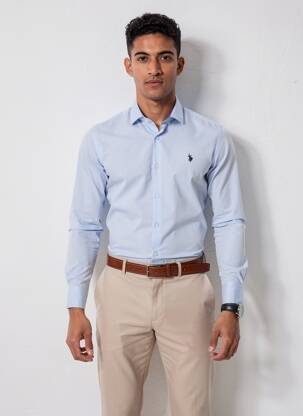 Chemise manches longues coupe cintrée bleu U.S. POLO ASSN homme