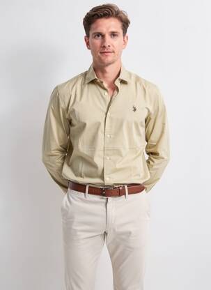 Chemise manches longues coupe cintrée vert U.S. POLO ASSN homme