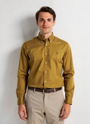 Chemise manches longues coupe cintrée vert U.S. POLO ASSN homme