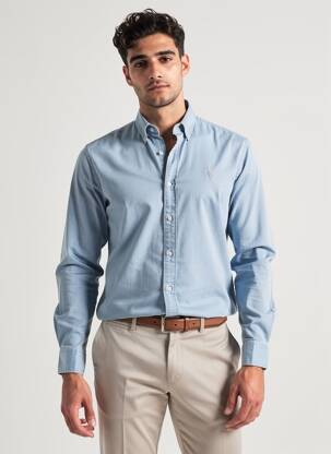 Chemise manches longues coupe cintrée bleu U.S. POLO ASSN homme