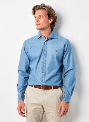 Chemise manches longues coupe cintrée bleu U.S. POLO ASSN homme