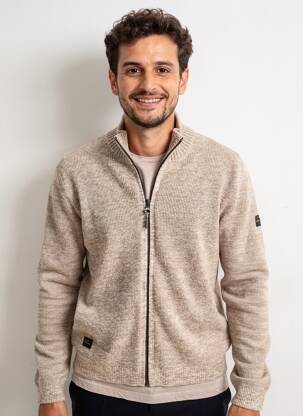 Gilet manches longues tissage chiné marron CAMEL ACTIVE homme