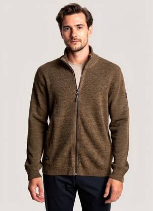 Gilet manches longues tissage chiné marron fonce CAMEL ACTIVE homme
