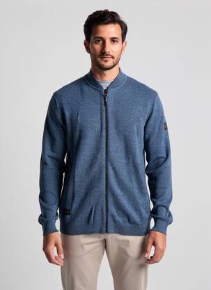 Gilet manches longues tissage chiné bleu CAMEL ACTIVE homme