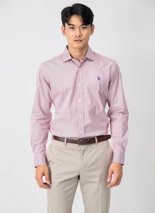 Chemise manches longues coupe cintrée rouge U.S. POLO ASSN homme
