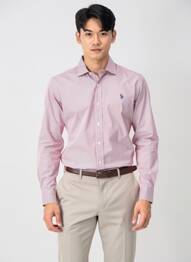 Chemise manches longues coupe cintrée rouge U.S. POLO ASSN homme