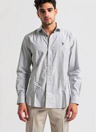 Chemise manches longues coupe cintrée gris U.S. POLO ASSN homme