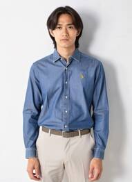 Chemise manches longues coupe cintrée bleu U.S. POLO ASSN homme