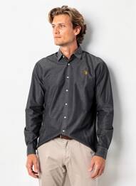 Chemise manches longues coupe cintrée noir U.S. POLO ASSN homme