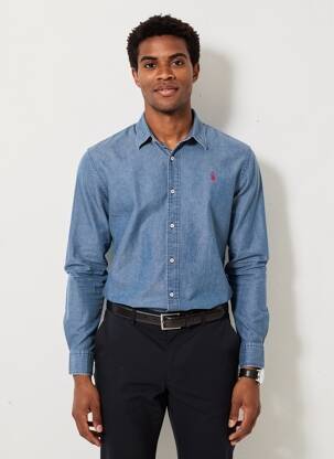 Chemise manches longues coupe cintrée bleu clair U.S. POLO ASSN homme