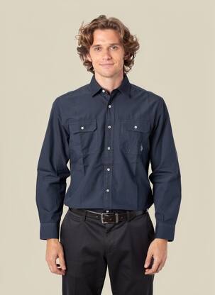 Chemise manches longues poches bleu U.S. POLO ASSN homme