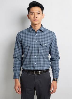 Chemise manches longues poches bleu U.S. POLO ASSN homme