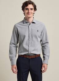 Chemise manches longues coupe cintrée gris U.S. POLO ASSN homme