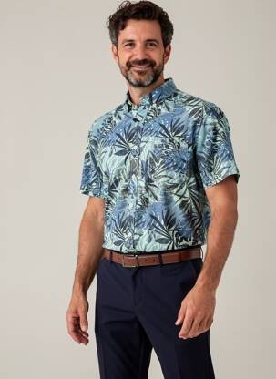 Chemise manches courtes imprimé tie and dye bleu CAMEL ACTIVE homme