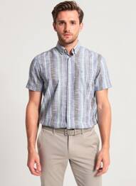 Chemise manches courtes coupe cintrée bleu CAMEL ACTIVE homme
