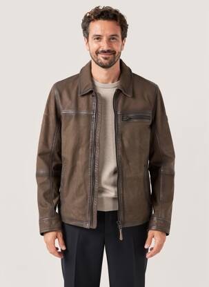Veste en cuir poches marron CAMEL ACTIVE homme