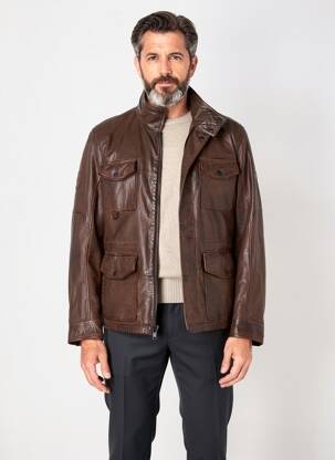 Veste en cuir poches marron CAMEL ACTIVE homme