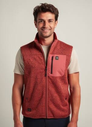 Gilet sans manche tissage chiné orange CAMEL ACTIVE homme