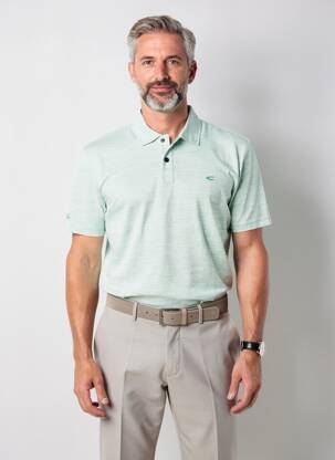 Polo tissage chiné manches courtes vert clair CAMEL ACTIVE homme