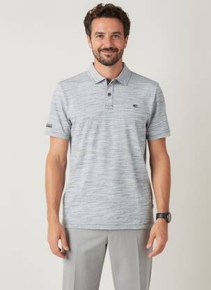 Polo tissage chiné manches courtes bleu CAMEL ACTIVE homme