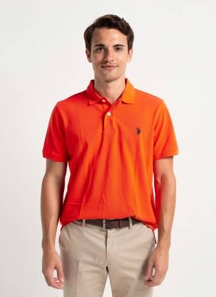 Polo stretch manches courtes orange U.S. POLO ASSN homme