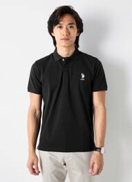 Polo stretch manches courtes noir U.S. POLO ASSN homme