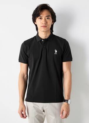 Polo stretch manches courtes noir U.S. POLO ASSN homme