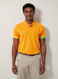 Polo stretch manches courtes orange U.S. POLO ASSN homme