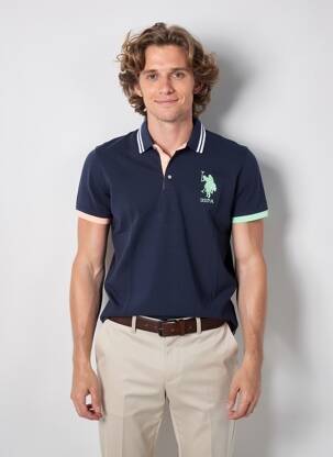 Polo stretch manches courtes bleu U.S. POLO ASSN homme