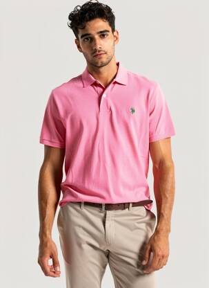 Polo stretch manches courtes rose U.S. POLO ASSN homme