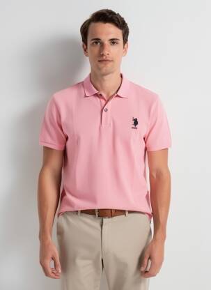 Polo coupe cintrée manches courtes rose U.S. POLO ASSN homme