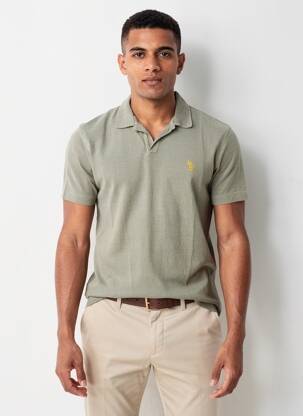 Polo tissage jersey manches courtes vert U.S. POLO ASSN homme