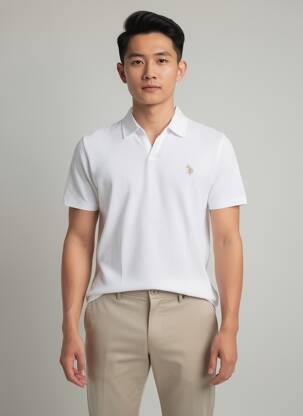 Polo tissage jersey manches courtes blanc U.S. POLO ASSN homme