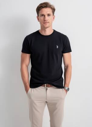 T-shirt broderie manches courtes noir U.S. POLO ASSN homme