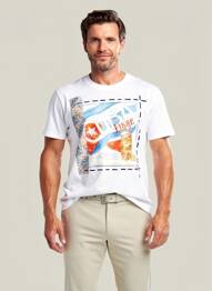 T-shirt coupe cintrée manches courtes blanc BOB homme