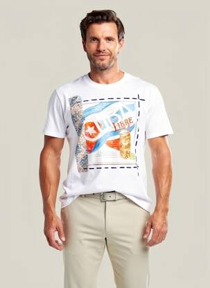 T-shirt coupe cintrée manches courtes blanc BOB homme